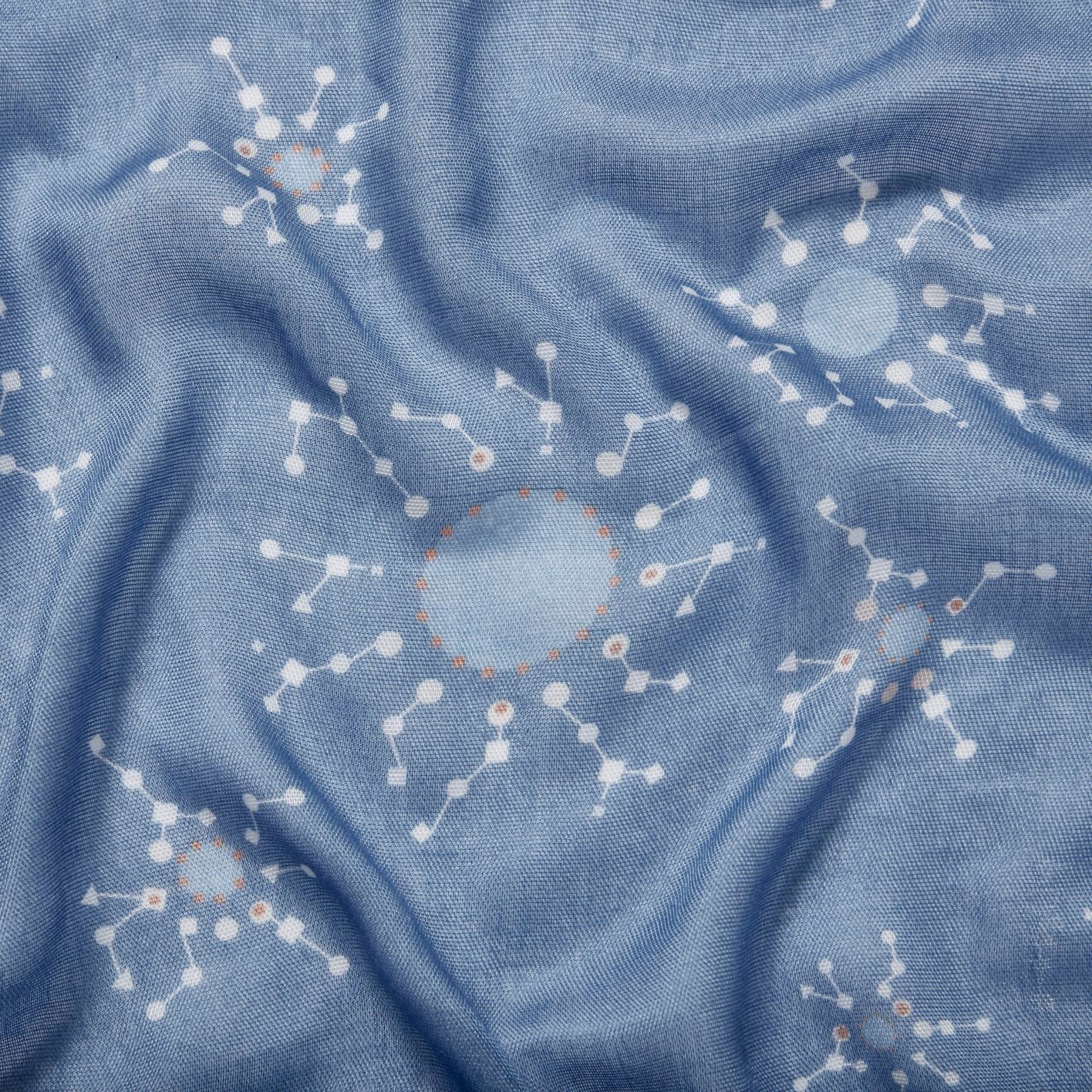 Scarf - Snowflake, Blue 180cm X 70cm